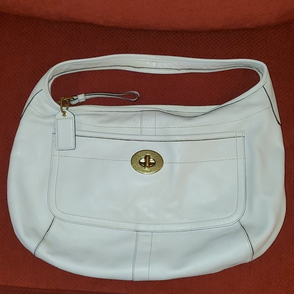 Coach Ergo Large White Leather Hobo Bag #10741 - Picture 1 of 5